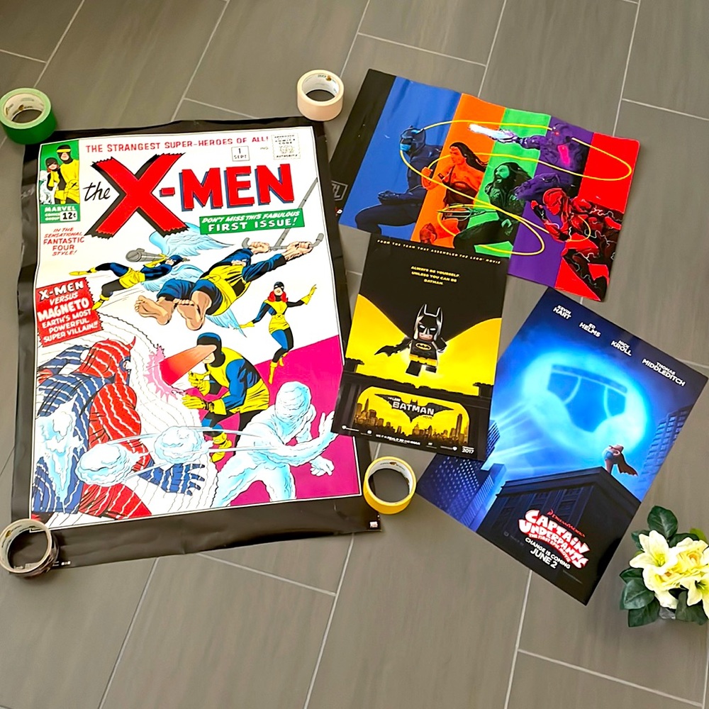 Set of 4 Cool Superhero Posters